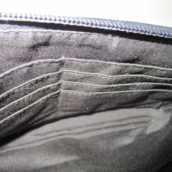 COACH Black and Gray CC Logo Canvas Medium Wristlet Clutch Bag - Picture 7 of 8